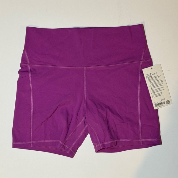 Lululemon Align High Rise Shorts 6" with Pockets NEW WITH TAGS (L, Vivid Plum) - Picture 4 of 7